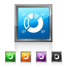 Donut Chart icon on square buttons - Squared Series
