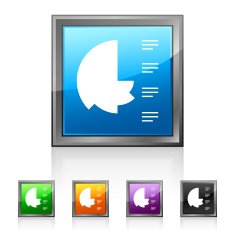 Coxcomb Chart icon on square buttons - Squared Series
