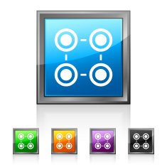 Flowchart icon on square buttons - Squared Series N2