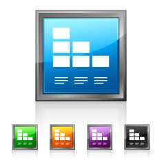 Bar Graph icon on square buttons - Squared Series N4