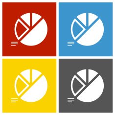 Pie Chart icon on square buttons - Square Series