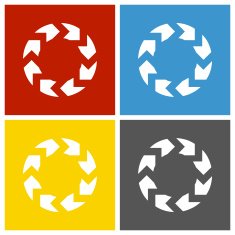 Chevron Chart icon on square buttons - Square Series N2
