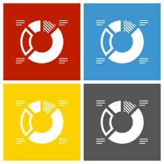 Donut Chart icon on square buttons - Square Series