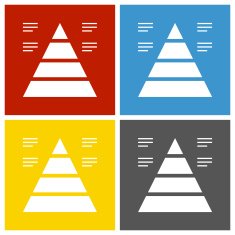 Pyramid icon on square buttons - Square Series N2