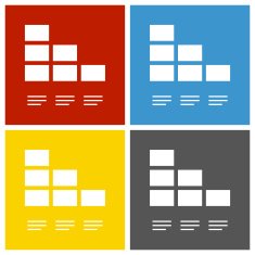 Bar Graph icon on square buttons - Square Series N4