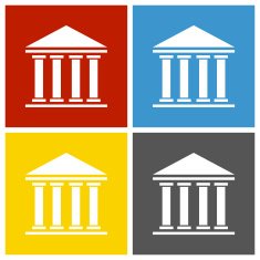 Bank icon on square buttons - Square Series N2