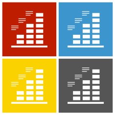 Bar Graph icon on square buttons - Square Series N5