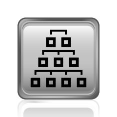 Organization Chart icon on a square button - Steel Series