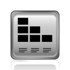 Bar Graph icon on a square button - Steel Series N4