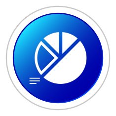 Pie Chart icon on a round button - Sticker Series