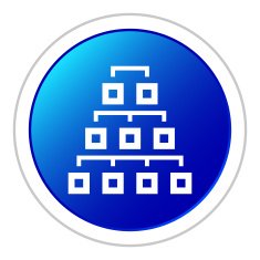 Organization Chart icon on a round button - Sticker Series