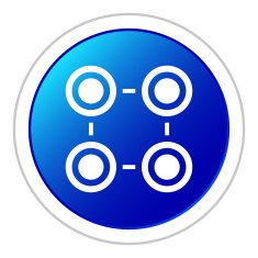Flowchart icon on a round button - Sticker Series N2