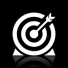 Target icon on a black background - White Series N3
