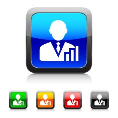 Businessman icon on color buttons - Style Series N7