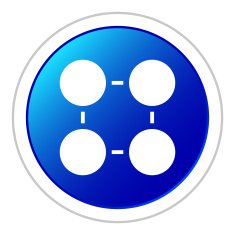 Flowchart icon on a round button - Sticker Series N3