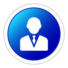 Businessman icon on a round button - Sticker Series N4