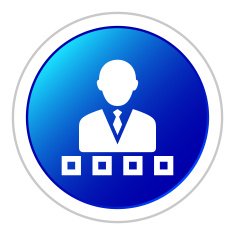 Businessman icon on a round button - Sticker Series N5