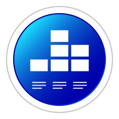 Bar Graph icon on a round button - Sticker Series N7