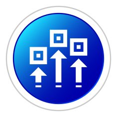 Logistics icon on a round button - Sticker Series N3