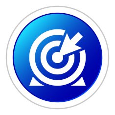 Target icon on a round button - Sticker Series N4