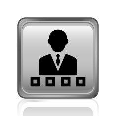 Businessman icon on a square button - Steel Series N5
