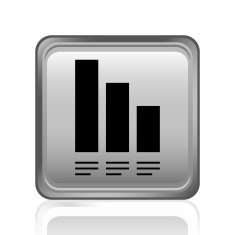Bar Graph icon on a square button - Steel Series N10