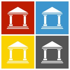 Bank icon on square buttons - Square Series N3