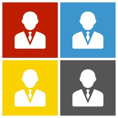 Businessman icon on square buttons - Square Series N4