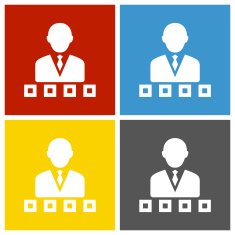 Businessman icon on square buttons - Square Series N5