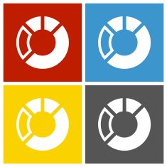 Donut Chart icon on square buttons - Square Series N2