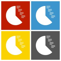 Coxcomb Chart icon on square buttons - Square Series N2
