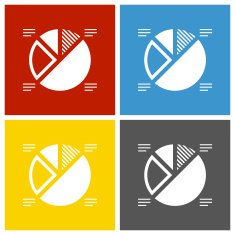 Pie Chart icon on square buttons - Square Series N2