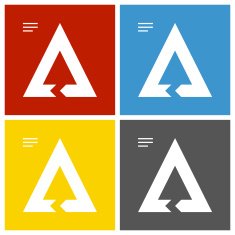 Chevron Chart icon on square buttons - Square Series N5