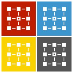 Flowchart icon on square buttons - Square Series N5