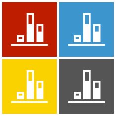 Bar Graph icon on square buttons - Square Series N9