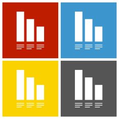 Bar Graph icon on square buttons - Square Series N10