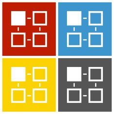 Flowchart icon on square buttons - Square Series N6
