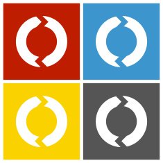 Chevron Chart icon on square buttons - Square Series N6