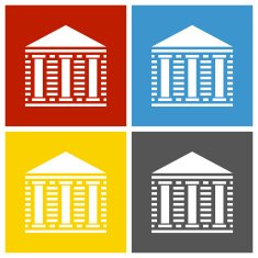 Bank icon on square buttons - Square Series N4