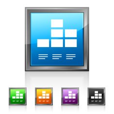 Bar Graph icon on square buttons - Squared Series N7