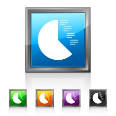 Coxcomb Chart icon on square buttons - Squared Series N2