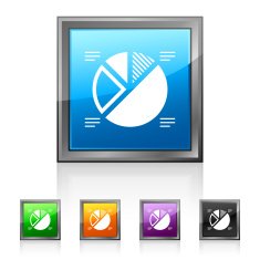 Pie Chart icon on square buttons - Squared Series N2