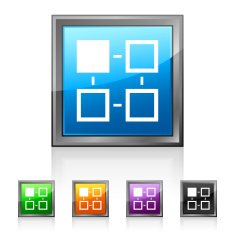 Flowchart icon on square buttons - Squared Series N6