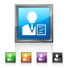 Businessman icon on square buttons - Squared Series N8