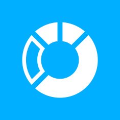 Donut Chart icon on a blue background - Smooth Series N2