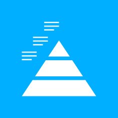 Pyramid icon on a blue background - Smooth Series N4