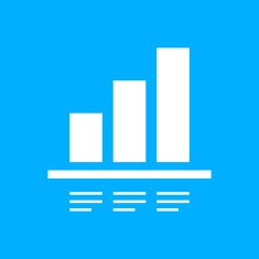 Bar Graph icon on a blue background - Smooth Series N8