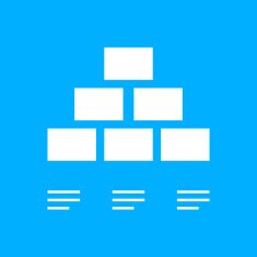 Pyramid icon on a blue background - Smooth Series N6