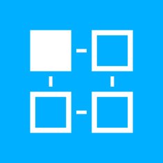 Flowchart icon on a blue background - Smooth Series N6
