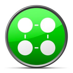 Flowchart icon on a round button - Slender Series N3